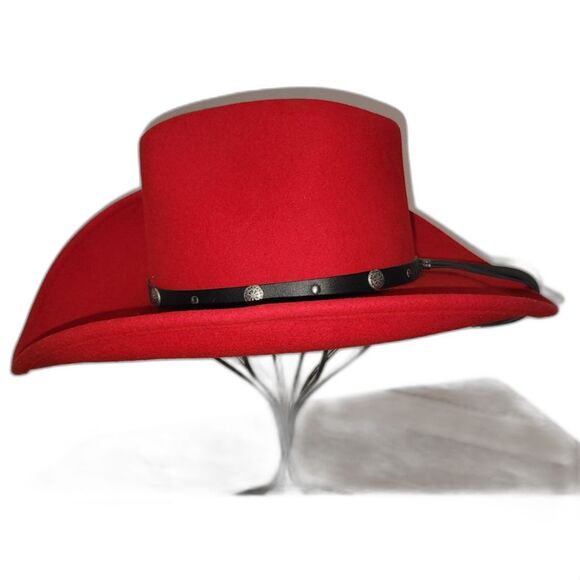 new york hat company Accessories - NWOT New York Hat Company Women's Red 100% Wool Cowboy Hat Size S